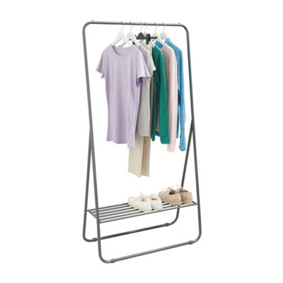 Costway Metal Garment Rack Free Standing Closet Organizer W/5 Shelves  Hanging Bar Black : Target