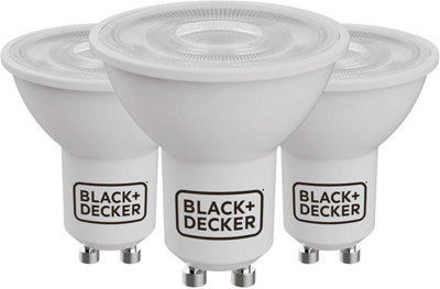 BLACK+DECKER LED GU10 Lightbulbs Pack of 3 Spotlights 3.6W 6500K Daylight Non-Dimmable 345 Lumens Energy Class E