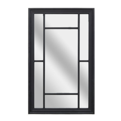 Black Decorative Large Wall Mounted Framed Mirror W 1200mm x H 750mm