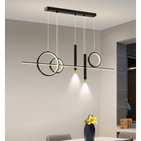 Black Decorative Lighting Fixture Modern Simple Pendant Lights Aluminum LED Spotlight