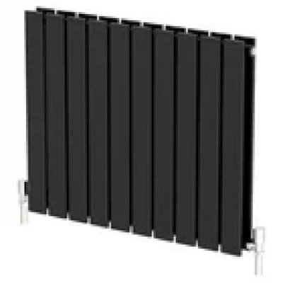 Black Designer Radiator Horizontal Flat Double Panel Rad 600x760mm ...