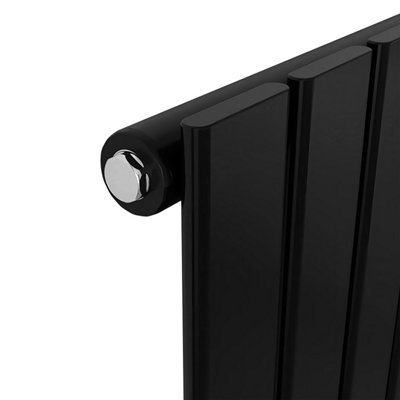 Black Designer Radiator Horizontal Flat Panel Single Panel Rad 600x884mm