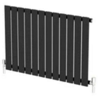 Black Designer Radiator Horizontal Flat Single Panel Rad 600x908mm ...