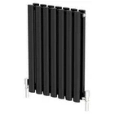 Black Designer Radiator Horizontal Oval Double Panel Rad 600x420mm ...