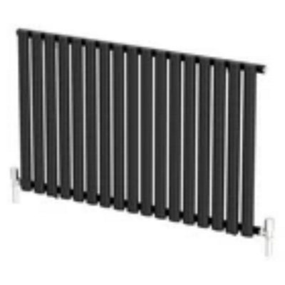 Black Designer Radiator Horizontal Oval Single Panel Rad 600x1020mm ...
