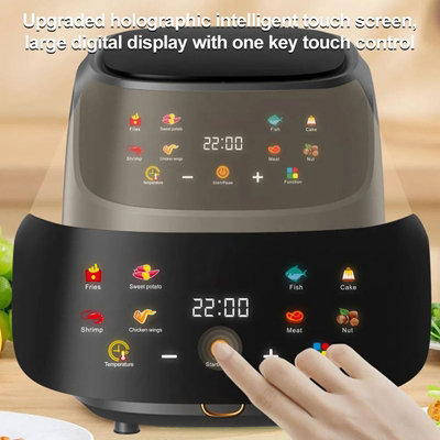 Black Digital Penel Singe Basket 5L Air Fryer Oven with Timer,Observation Window, Non-Stick Removable Basket - 3