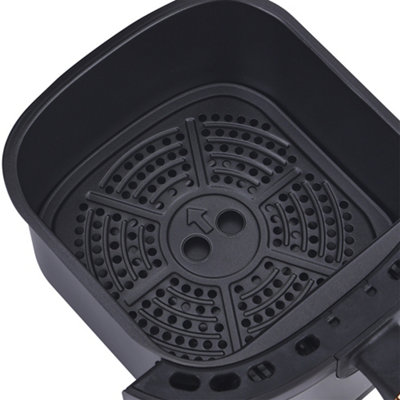 Black Digital Penel Singe Basket 5L Air Fryer Oven with Timer,Observation Window, Non-Stick Removable Basket - 6