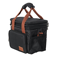 Black Double Deck Leakproof Insulated Lunch Tote
