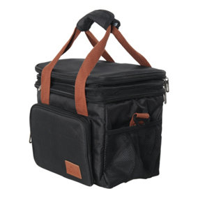 Black Double Deck Leakproof Insulated Lunch Tote