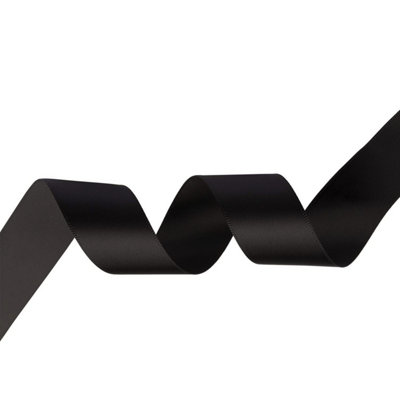 Black Double Sided Satin Ribbon Polyester Ribbon Roll, 3mm x 10 metres