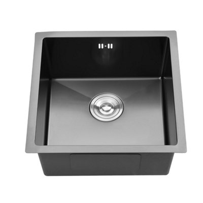 Black Drop-in Kitchen Sink, Single Bowl Stainless Steel Sink