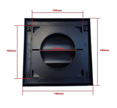 Black Duct Gravity Flaps 190mm x 190mm / 100mm / 4" Vent Cover - 4
