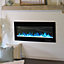 Black Electric Fire Fireplace Wall Mounted or Wall Inset 9 Adjustable Flame Color with Remote Control 80 Inch