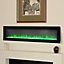 Black Electric Fire Wall Mounted or Freestanding Fireplace Heater 9 Flame Colors with Remote Control 50 inch