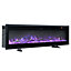 Black Electric Fire Wall Mounted Wall Inset or Freestanding Fireplace Heater 9 Flame Colors Adjustable 60 Inch