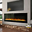 Black Electric Remote Control Adjustable Flame Fireplace 100 Inch