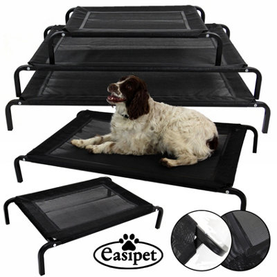 Black Elevated Mesh Pet Bed Large