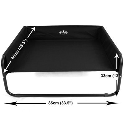 Black Elevated Mesh Pet Bed With Sides Large - 3