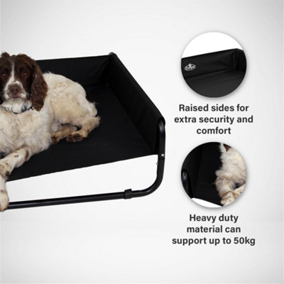 Black Elevated Mesh Pet Bed With Sides Large - 4