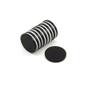 Black Epoxy Coated N42 Neodymium Magnet for Arts, Crafts, Model Making, Hobbies - 20mm dia x 2mm thick 2.6kg Pull0