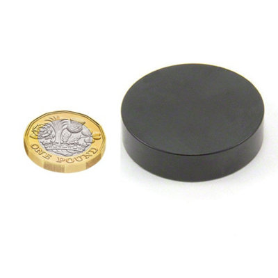 Black Epoxy Coated N42 Neodymium Magnet for Engineering, Manufacturing & Outdoor Applications - 40mm x 10mm thick - 27.3kg Pull