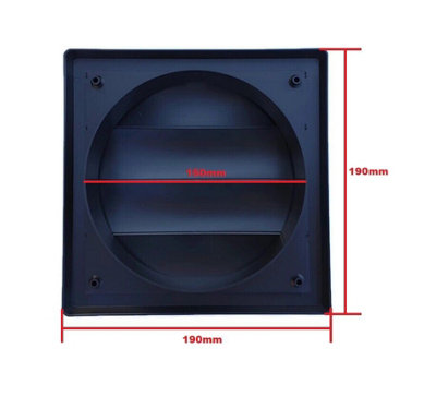 Black External Gravity Flaps 150mm /6" Ventilation Duct Cover - 4