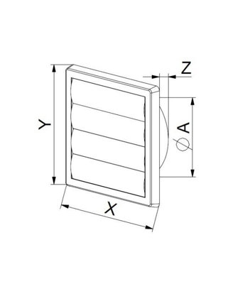Black External Gravity Flaps 150mm /6" Ventilation Duct Cover - 6