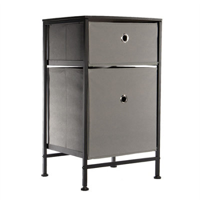 Black Fabric Storage Unit 2 Drawers