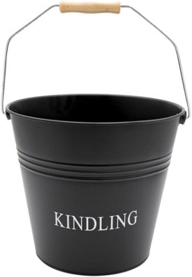 Black Fireside Kindling Bucket - Vintage Style Weather Resistant Fireplace Wood Burner Coal Storage Bucket Price Comparisons | Compare The Build