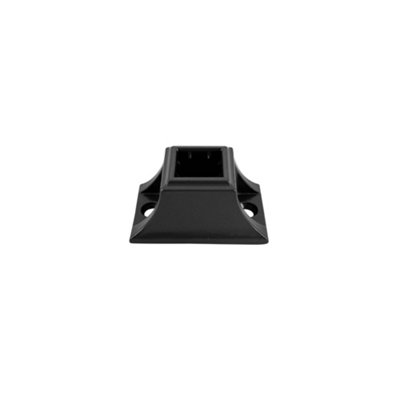 Black Flat Fixing Plate for 12mm Square Spindles