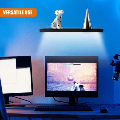 Galvanox LED Floating Shelf - Clear Acrylic Wall Mounted Display Shelf With Lights And Remote