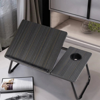 Black Folding Laptop Bed Desk Multi-purpose Standing Table Breakfast Trays