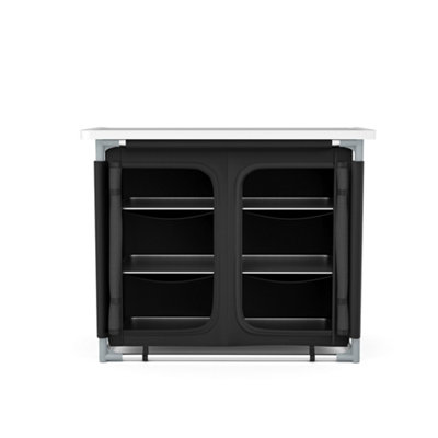Black Folding Portable Outdoor Camping Kitchen Table Cabinet Storage ...