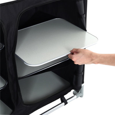 Black Folding Portable Outdoor Camping Kitchen Table Cabinet Storage ...