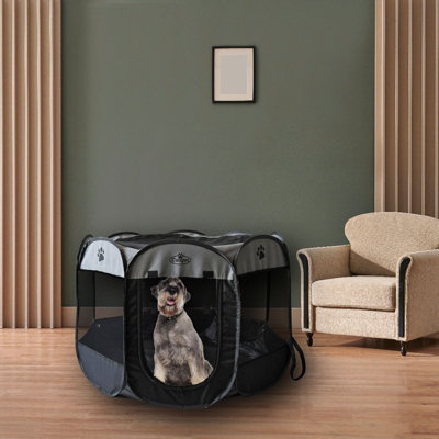Black Folding Portable Play Pen Large - 4