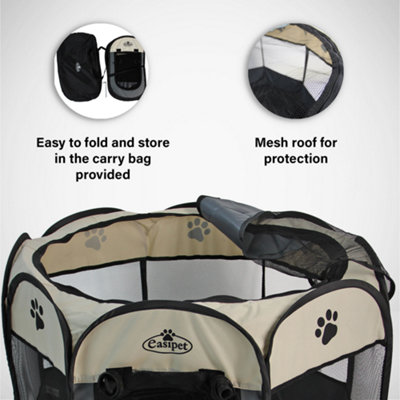 Black Folding Portable Play Pen Large - 5