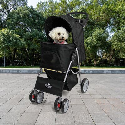 Black Folding Pushchair Pet Stroller