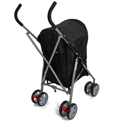 Black Folding Pushchair Pet Stroller - 4