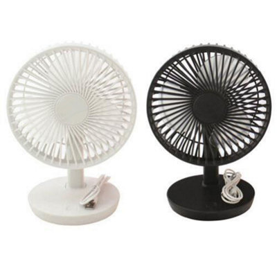 Black Folding USB Desk Table Fan Rechargeable Battery Compact Cooling Adjustable