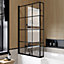 Black Framed 1700mm L Shape Complete Shower Bath Left Hand inc 15mm Bath Panel, Black Framed L Shape Screen