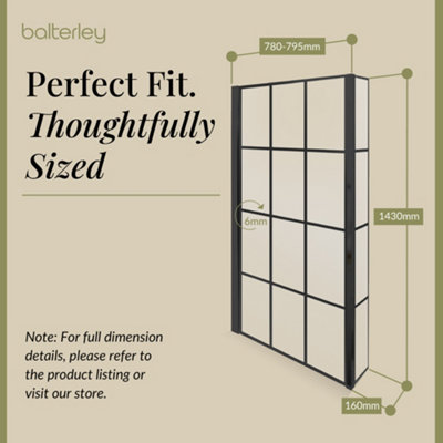 Black Framed 6mm Toughened Safety Glass Reversible L Shaped Bath Screen - 4