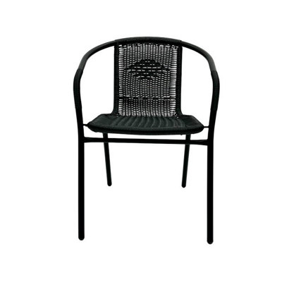 Black Framed Rattan Stacking Chairs, Rattan Garden Chair, Rattan Patio ...