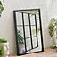 Black Framed Rectangular Grid Garden Window Wall  Decorative Framed Mirror 580 x 800 mm