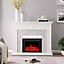 Black Freestanding Adjustable Flame Electric Fireplace 28 Inch