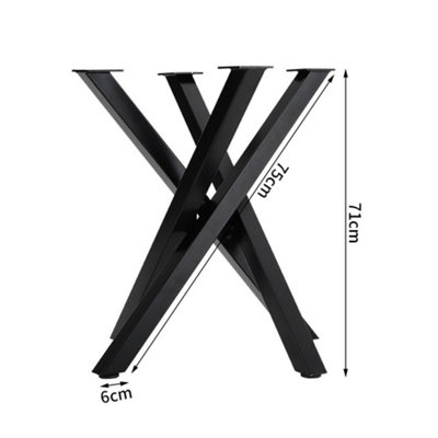 Black Furniture Legs Creative Crossover Metal Table Leg H 71 cm