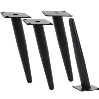 Black Furniture Legs Metal Round Table Legs,4 Pcs,H250mm