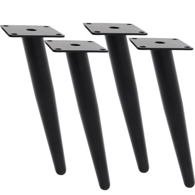 Black Furniture Legs Metal Round Table Legs,4 Pcs,H300mm