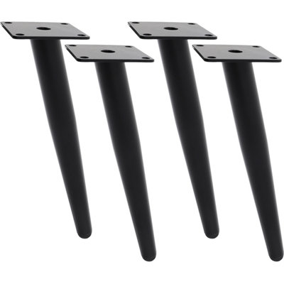 Black Furniture Legs Metal Round Table Legs,4 Pcs,H350mm
