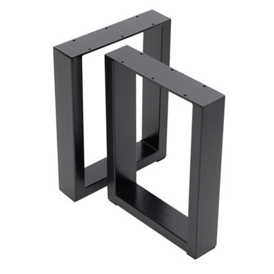 Black Furniture Legs Rectangular Metal Table Leg,2PCS,W 30 cm x H 40 cm