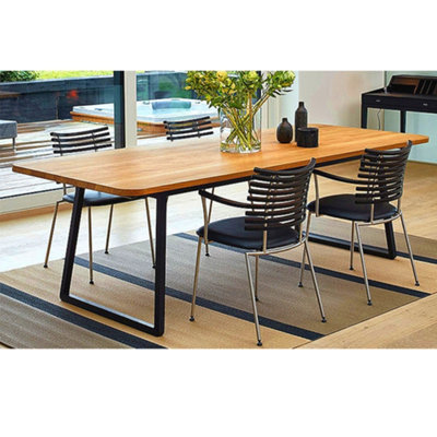 Black Furniture Legs Trapezoidal Metal Table Legs for Home DIY,2PCS,L65 x W7 x H71 cm